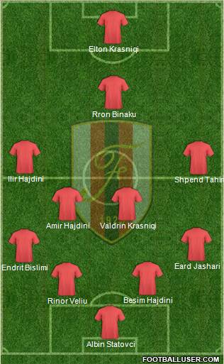 KS Flamurtari Vlorë 4-4-1-1 football formation