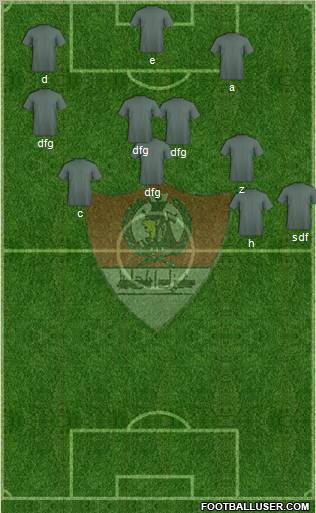 Ghazl Al-Mehalla 5-4-1 football formation
