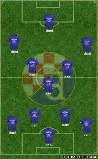 NK Dinamo 3-4-1-2 football formation