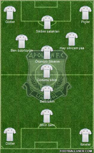 AMO Apollon Limassol 5-4-1 football formation