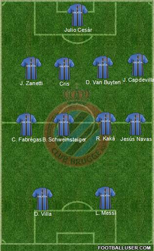 Club Brugge KV 4-4-2 football formation
