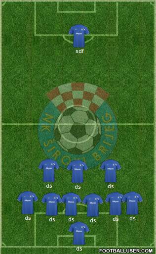 NK Siroki Brijeg 4-2-1-3 football formation