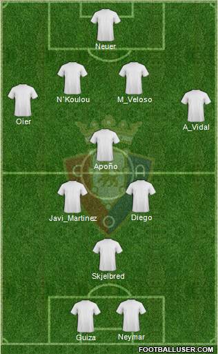C. At. Osasuna 4-1-3-2 football formation
