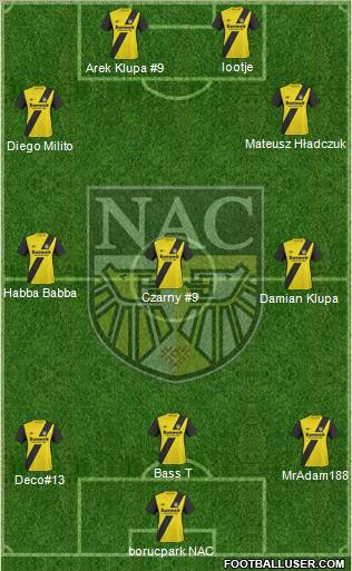 NAC Breda 3-5-1-1 football formation