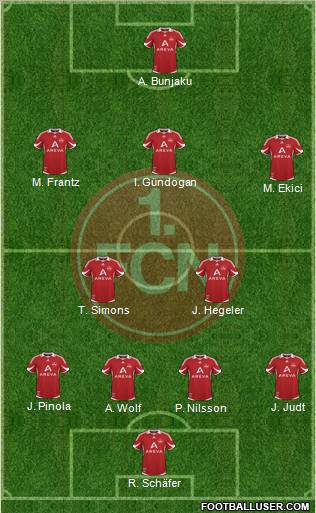 1.FC Nürnberg 4-2-3-1 football formation
