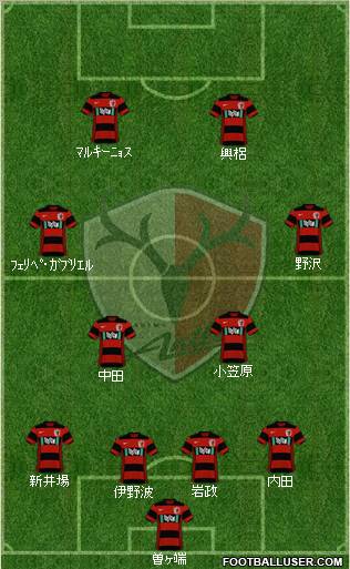 Kashima Antlers 4-2-2-2 football formation