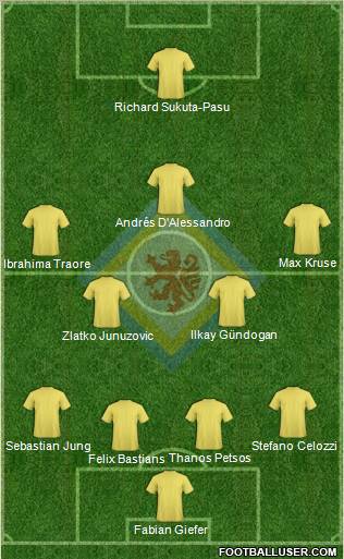 Braunschweiger TSV Eintracht 4-5-1 football formation