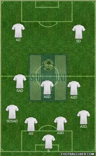 KS Shkumbini Peqin 4-1-3-2 football formation