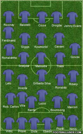 Europa League Team 4-3-1-2 football formation