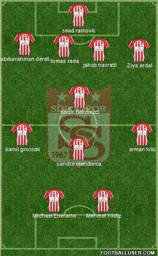 Sivasspor 4-1-3-2 football formation