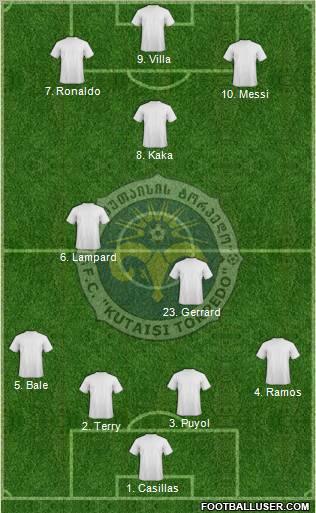 FC Kutaisi-Torpedo 4-2-1-3 football formation