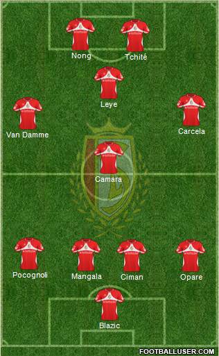 R Standard de Liège 4-1-3-2 football formation