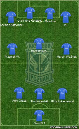 Lech Poznan 3-4-3 football formation