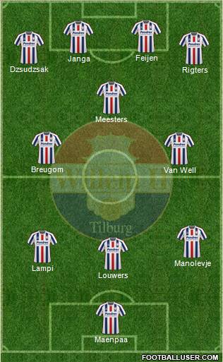 Willem II 3-4-1-2 football formation