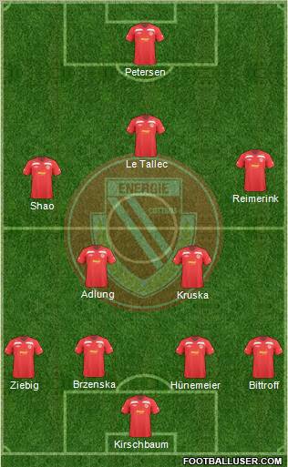 FC Energie Cottbus 4-2-3-1 football formation