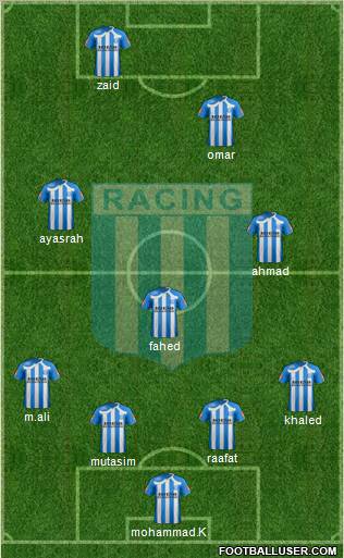 Racing Club 4-1-2-3 football formation