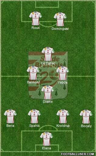 Stade Brestois 29 4-4-2 football formation