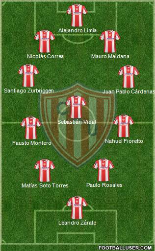 Unión de Santa Fe 4-3-2-1 football formation