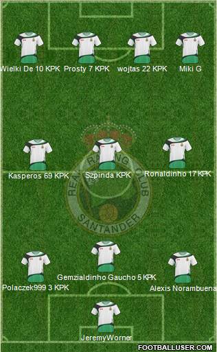 R. Racing Club S.A.D. 4-2-1-3 football formation