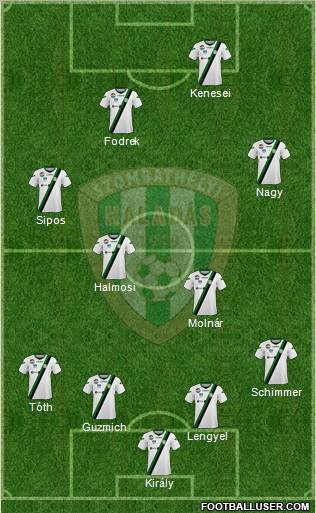 Haladás FC 4-4-2 football formation