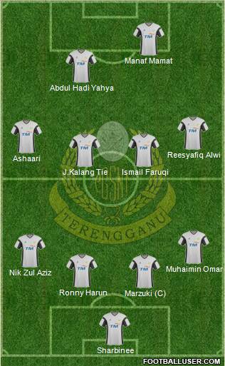 Terengganu 4-4-1-1 football formation