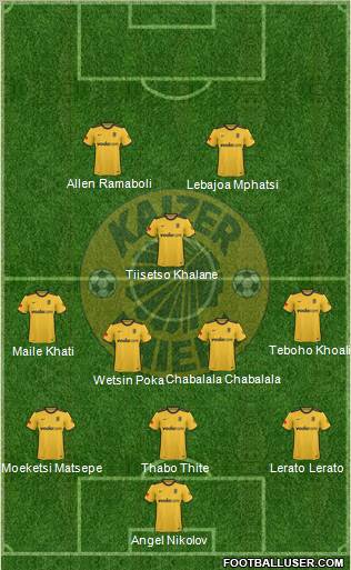 Kaizer Chiefs 3-4-1-2 football formation