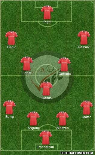 Valenciennes Football Club 4-1-3-2 football formation
