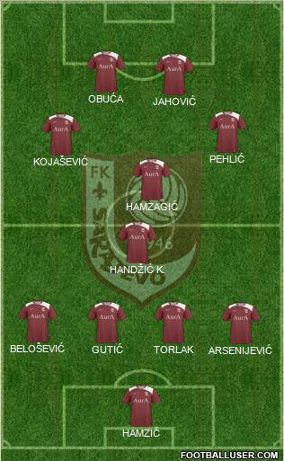FK Sarajevo 4-3-2-1 football formation