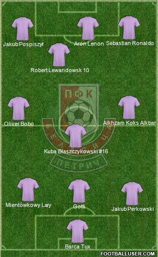 Belasitsa (Petrich) 3-4-3 football formation