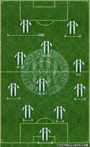 Ferencvárosi Torna Club 5-4-1 football formation