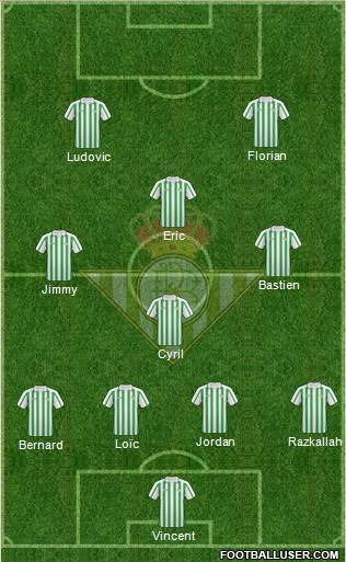 Real Betis B., S.A.D. 4-3-1-2 football formation