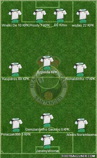 R. Racing Club S.A.D. 4-4-1-1 football formation