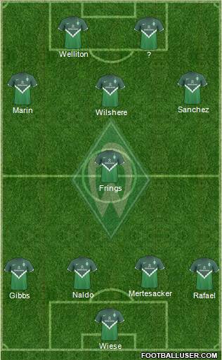 Werder Bremen 4-1-3-2 football formation