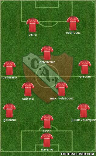 Independiente 3-5-2 football formation