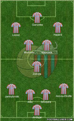 Catania 4-1-2-3 football formation