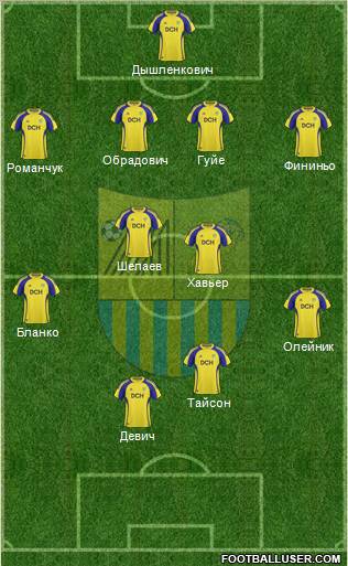Metalist Kharkiv 4-4-1-1 football formation