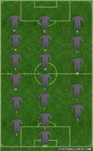 Pro Evolution Soccer Team 5-3-2 football formation