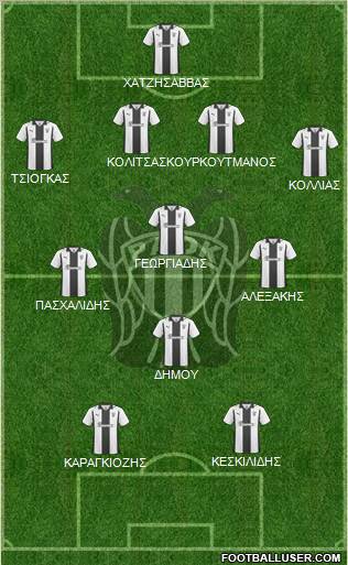 AS PAOK Salonika 4-3-1-2 football formation