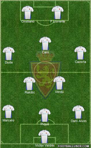 R. Zaragoza S.A.D. 3-5-2 football formation