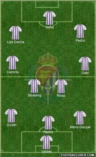 R. Valladolid C.F., S.A.D. 3-4-3 football formation