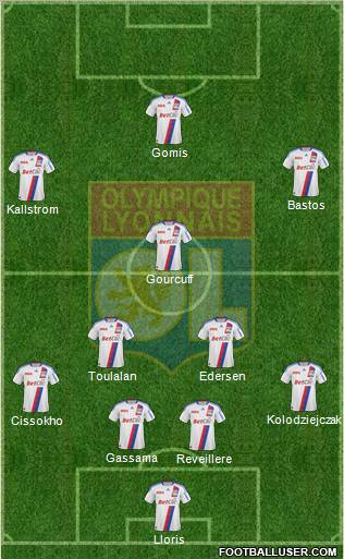 Olympique Lyonnais 5-4-1 football formation