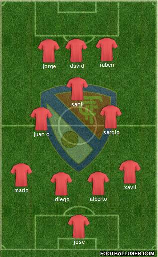 Terrassa F.C., S.A.D. 4-1-2-3 football formation