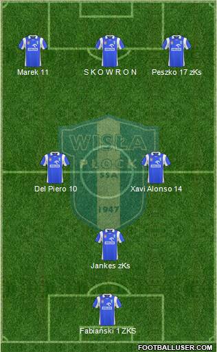 Wisla Plock 4-3-3 football formation
