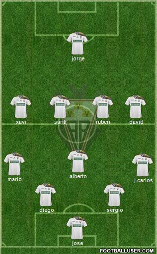 Albacete B., S.A.D. 5-4-1 football formation