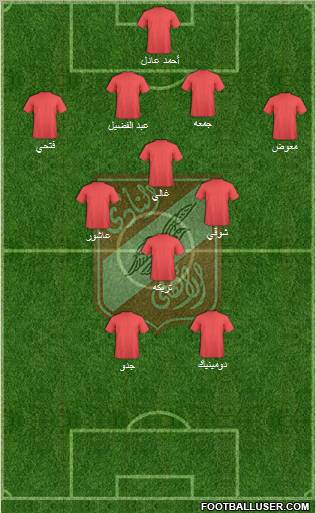 Al-Ahly Sporting Club 4-4-2 football formation