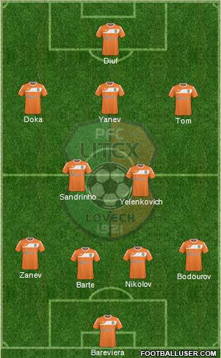 Litex (Lovech) 4-2-3-1 football formation