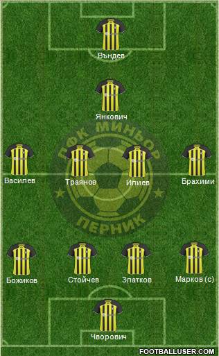 Minyor (Pernik) 4-4-1-1 football formation