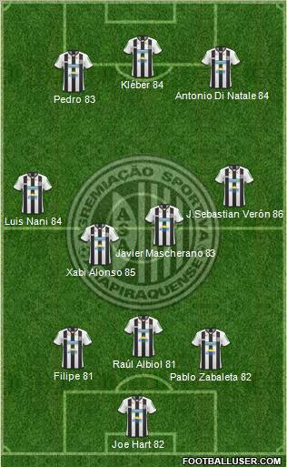 AS Arapiraquense 3-4-3 football formation