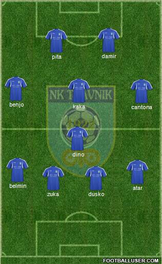 FK Travnik 4-4-2 football formation