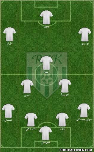 Raed Chabab Kouba 4-3-1-2 football formation